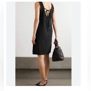 Bassike Black 100% Organic Cotton and Linen Tank Dress